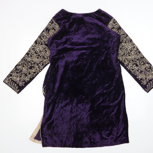 INF Womens Purple Floral  Sheath  Size L