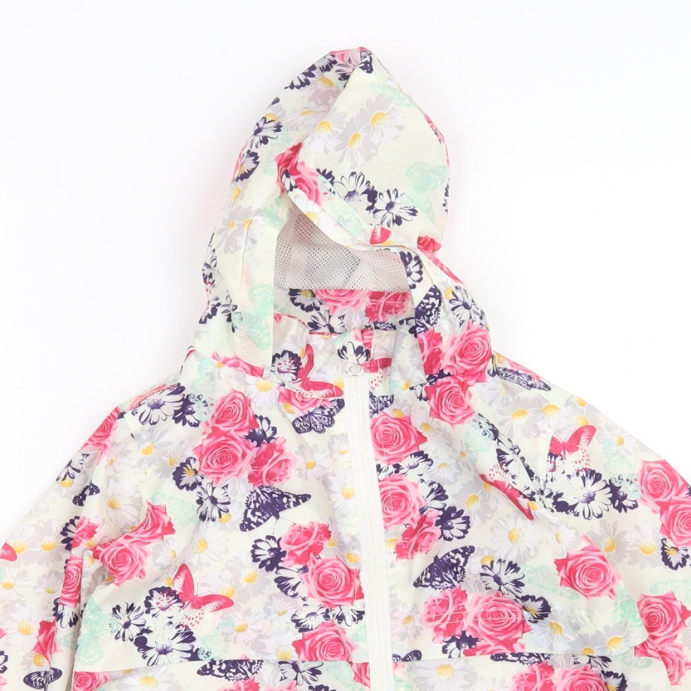 Evie angel Girls Multicoloured Floral  Windbreaker Jacket Size 6 Years