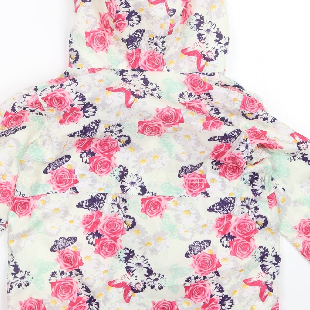 Evie angel Girls Multicoloured Floral  Windbreaker Jacket Size 6 Years