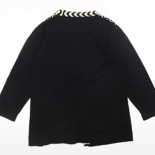 CC Womens Black Striped  Cardigan Jumper Size M