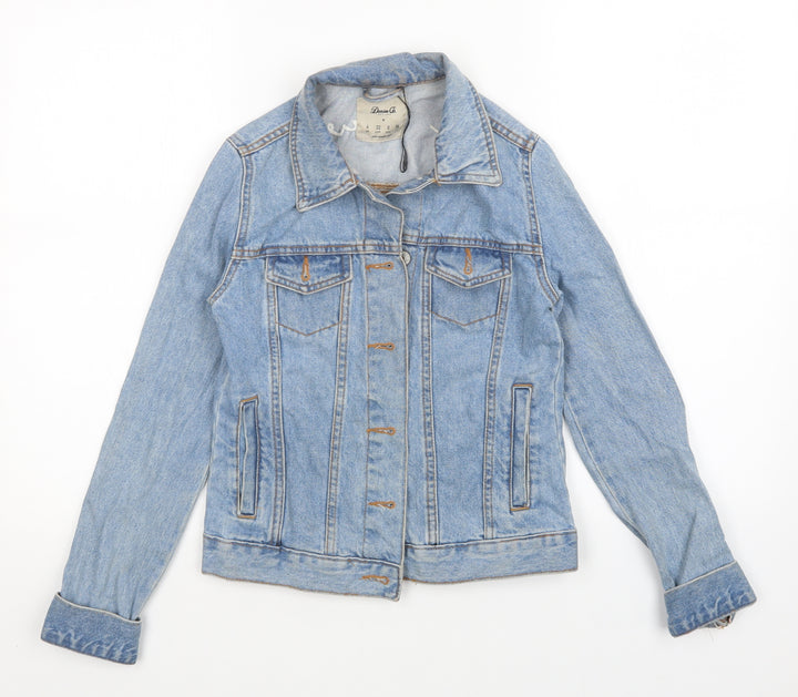 Denim CO Womens Blue Animal Print Denim Jacket Size 4