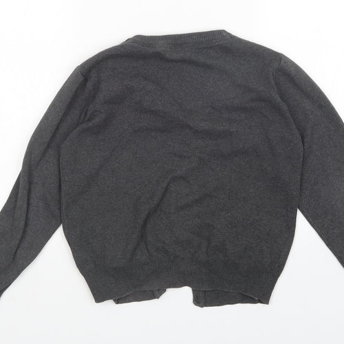 M&S Girls Grey   Cardigan Jumper Size 9-10 Years