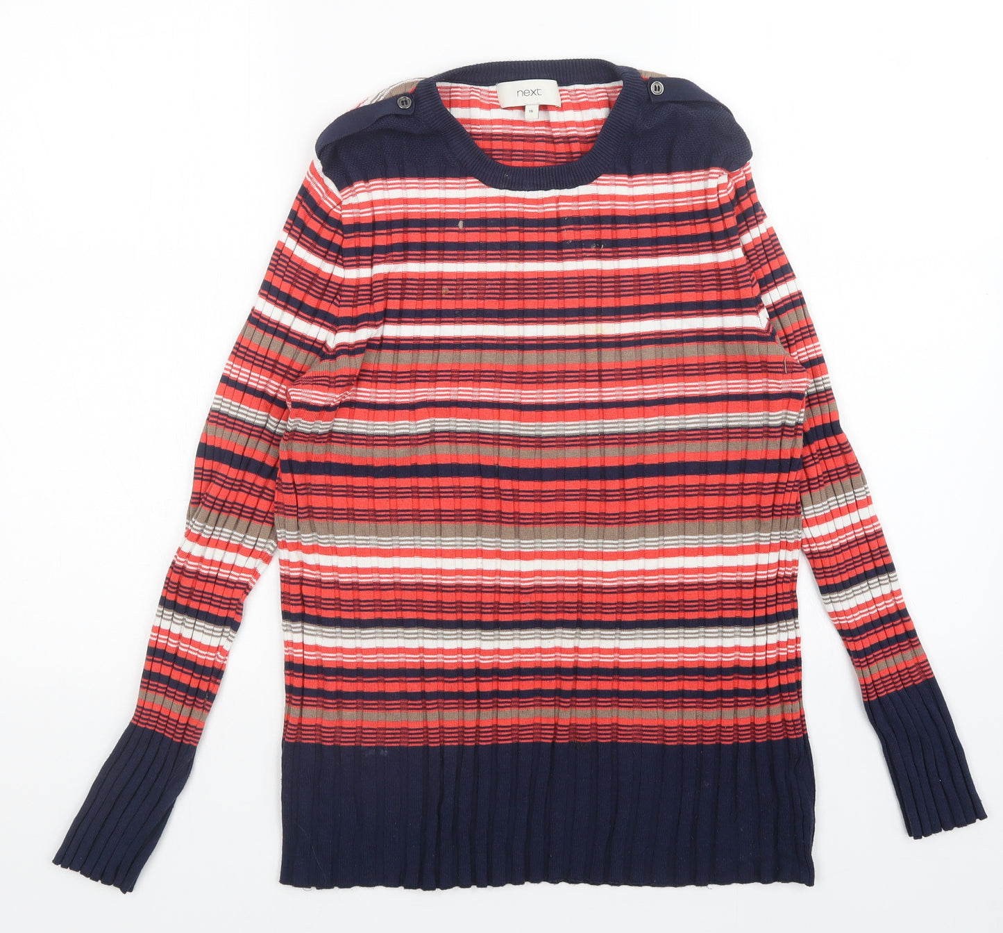 NEXT Womens Multicoloured Striped  Pullover Jumper Size 16