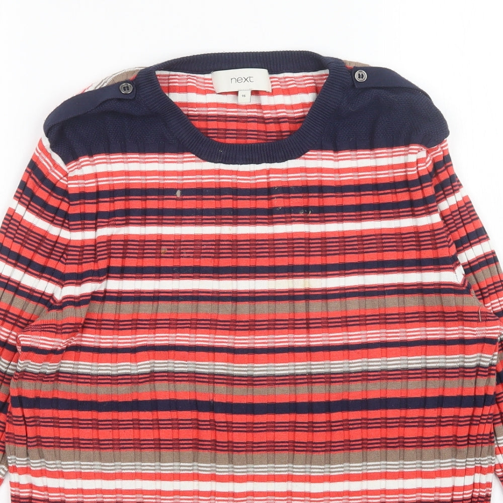 NEXT Womens Multicoloured Striped  Pullover Jumper Size 16