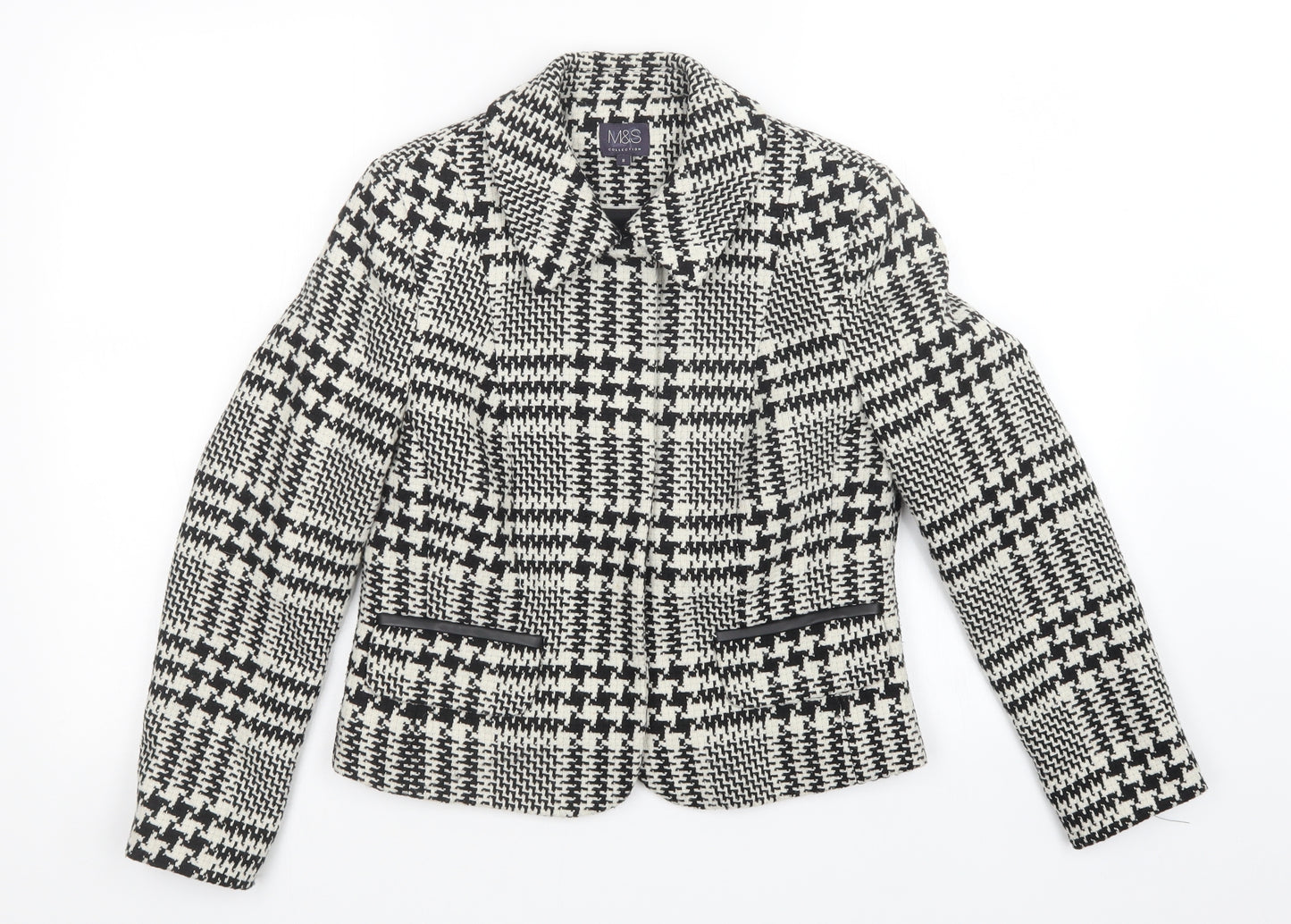 M&S Womens Multicoloured Check  Jacket Coatigan Size 8