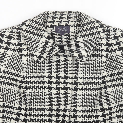 M&S Womens Multicoloured Check  Jacket Coatigan Size 8