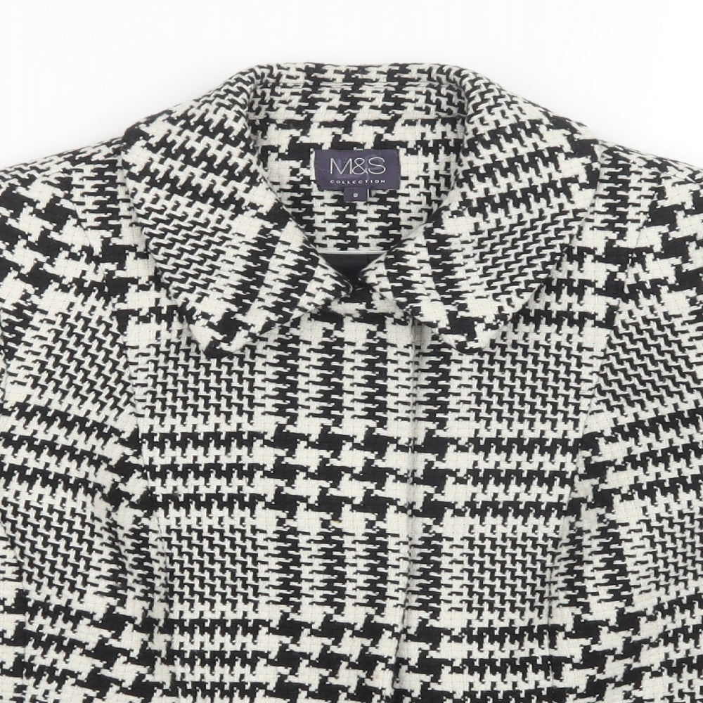 M&S Womens Multicoloured Check  Jacket Coatigan Size 8