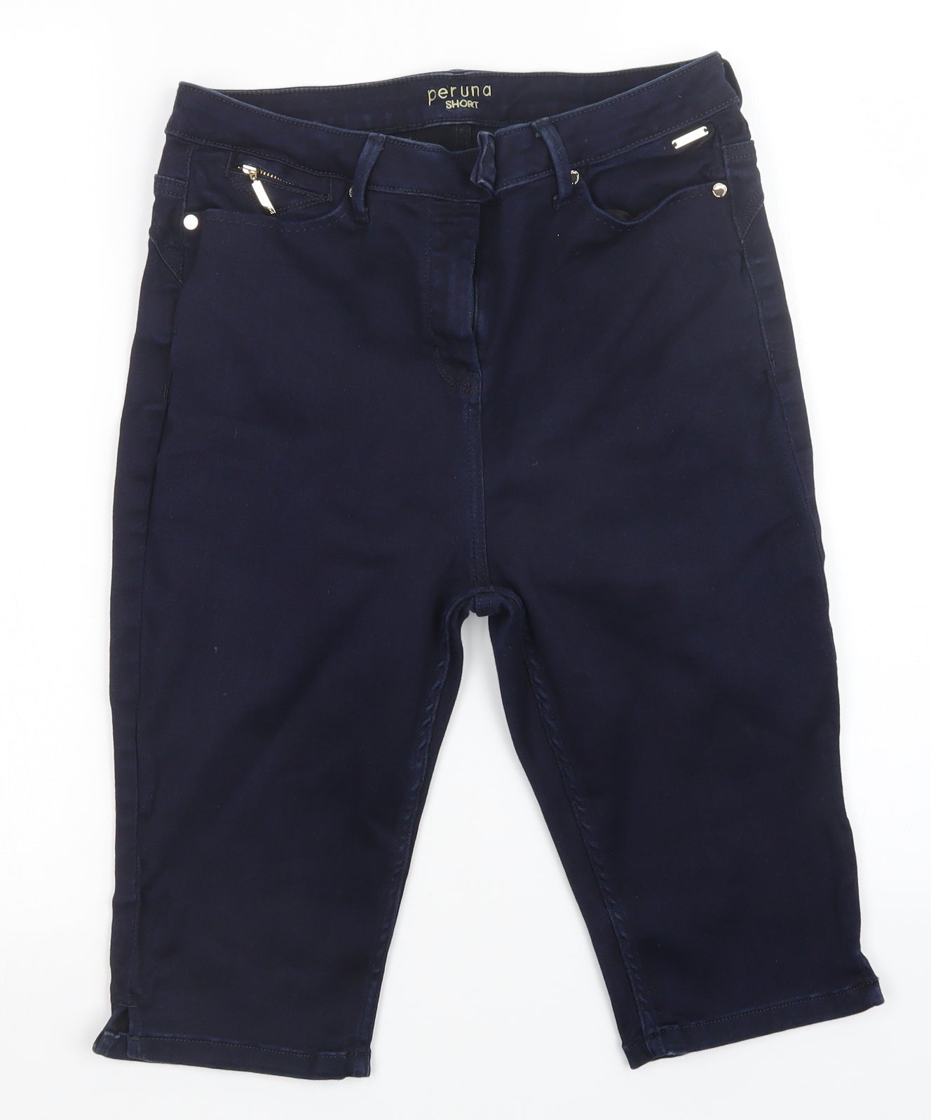 Per Una Womens Blue   Cut-Off Shorts Size 14