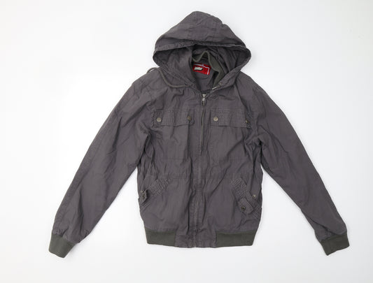 Front view of Topman men’s grey jacket, size S