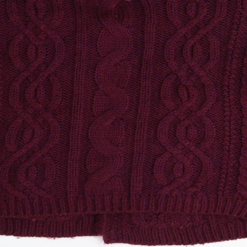 M&S Womens Red  Knit Cardigan Jumper Size 16