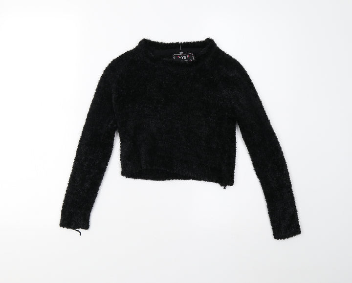 YD Girls Black   Pullover Jumper Size 7-8 Years