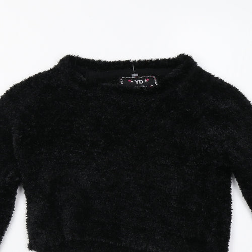 YD Girls Black   Pullover Jumper Size 7-8 Years