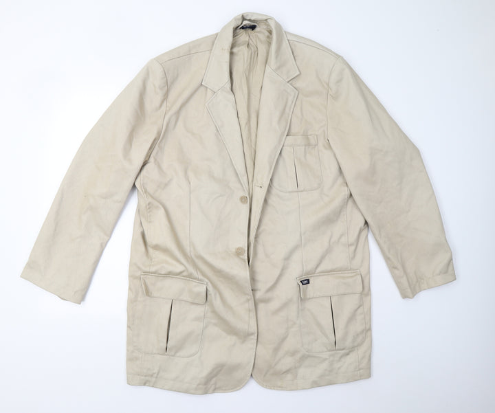 Cotton Traders Mens Beige Overcoat Coat Size 46