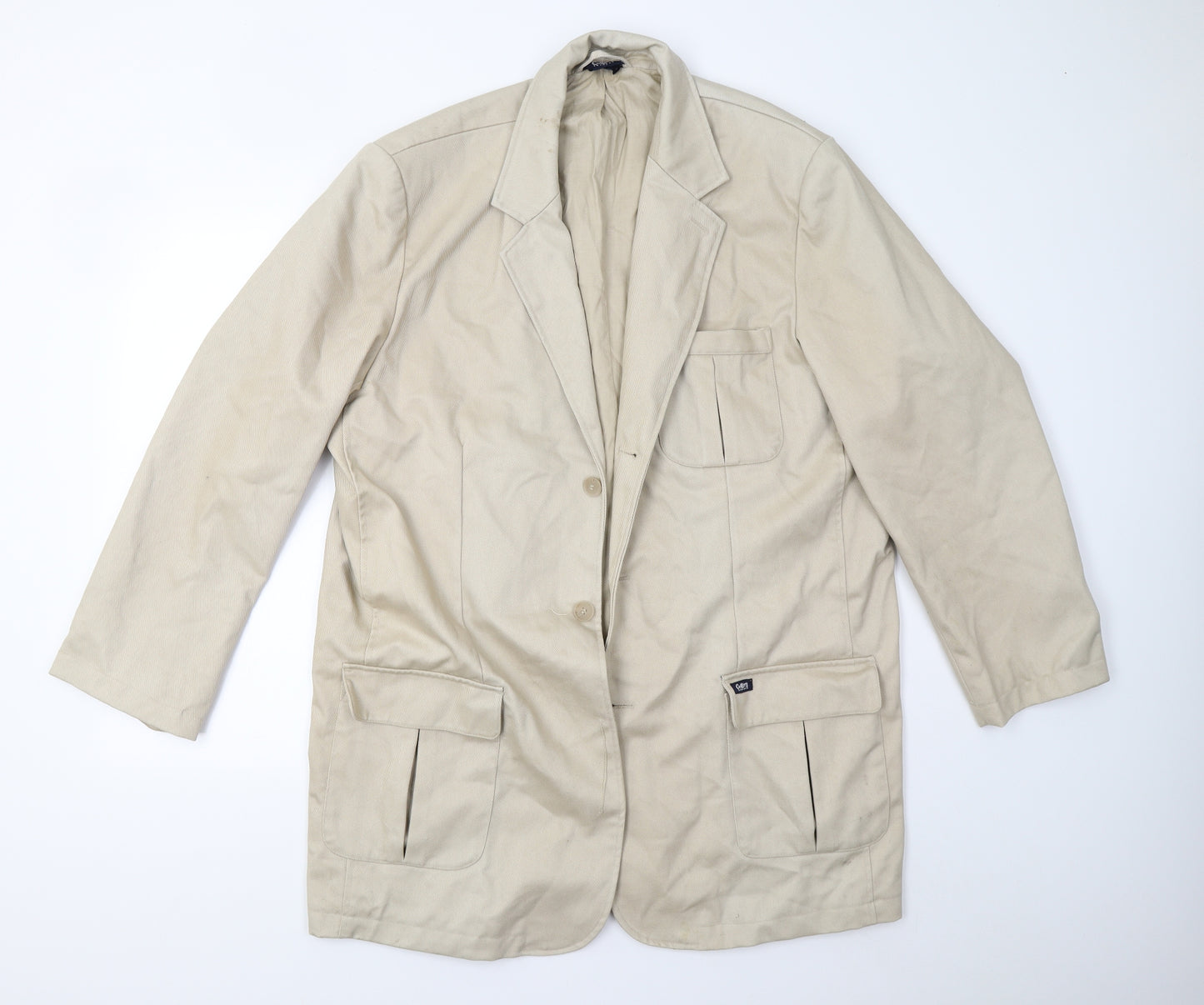 Cotton Traders Mens Beige   Overcoat Coat Size 46