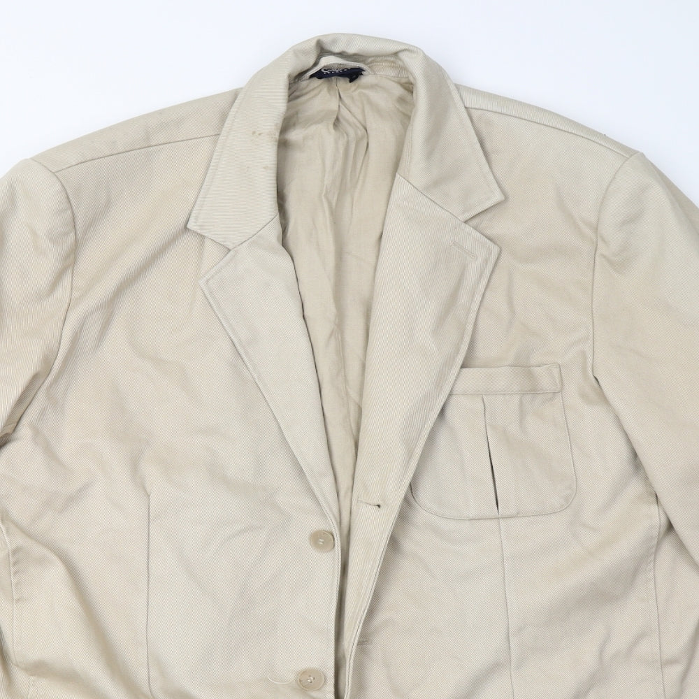 Cotton Traders Mens Beige   Overcoat Coat Size 46