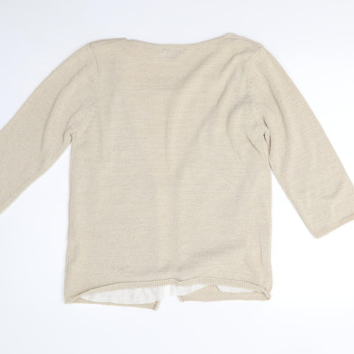 Mia Moda Womens Beige  Knit Pullover Jumper Size S