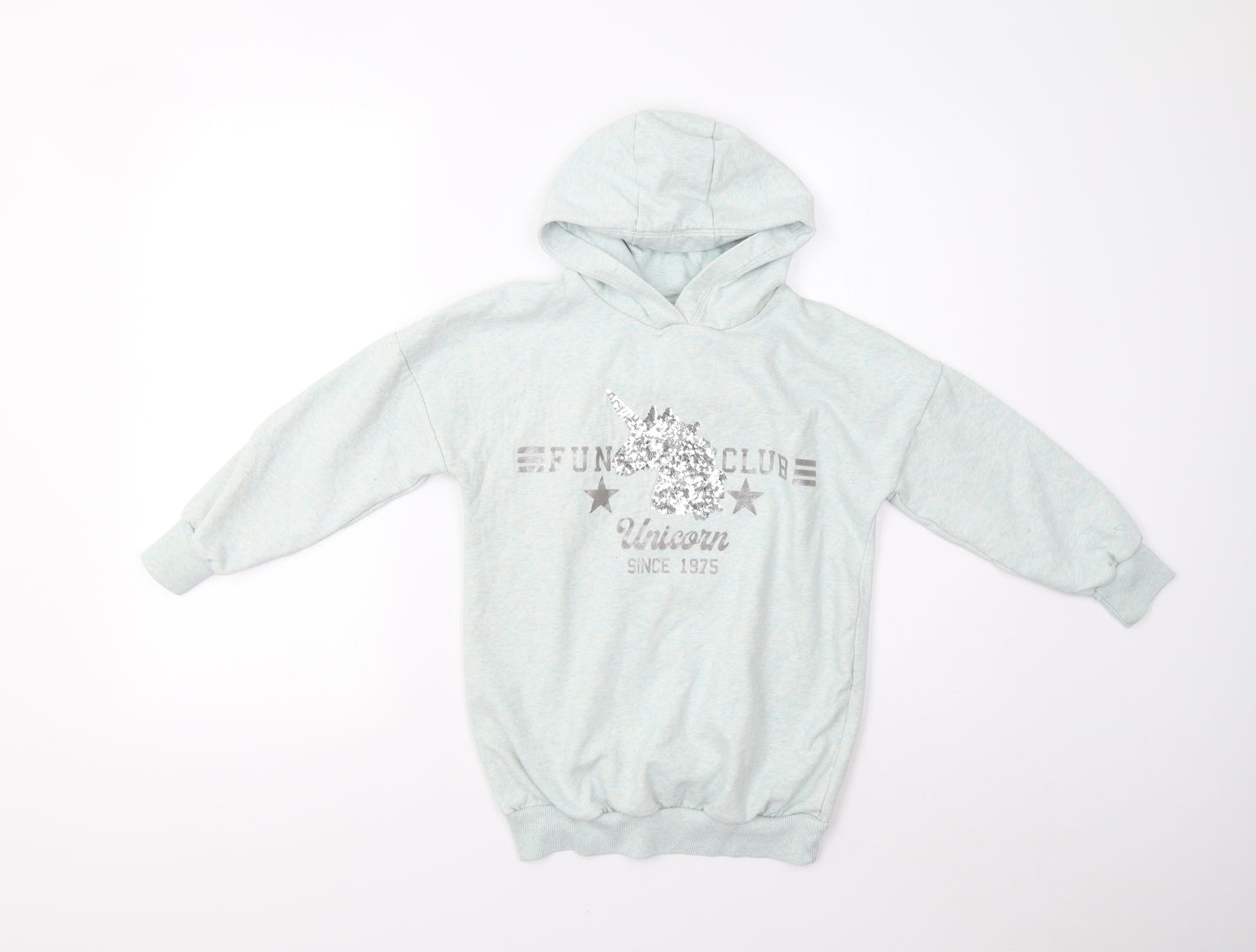 F&F Girls Green   Pullover Hoodie Size 7-8 Years  - Unicorn