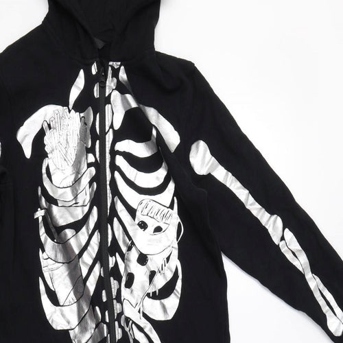 George Boys Black Solid   One Piece Size 10-11 Years  - Skeleton