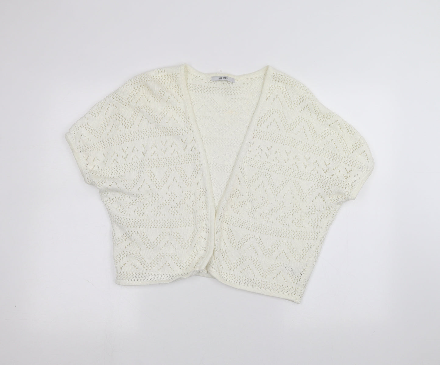 George Womens White   Cardigan Jumper Size 12