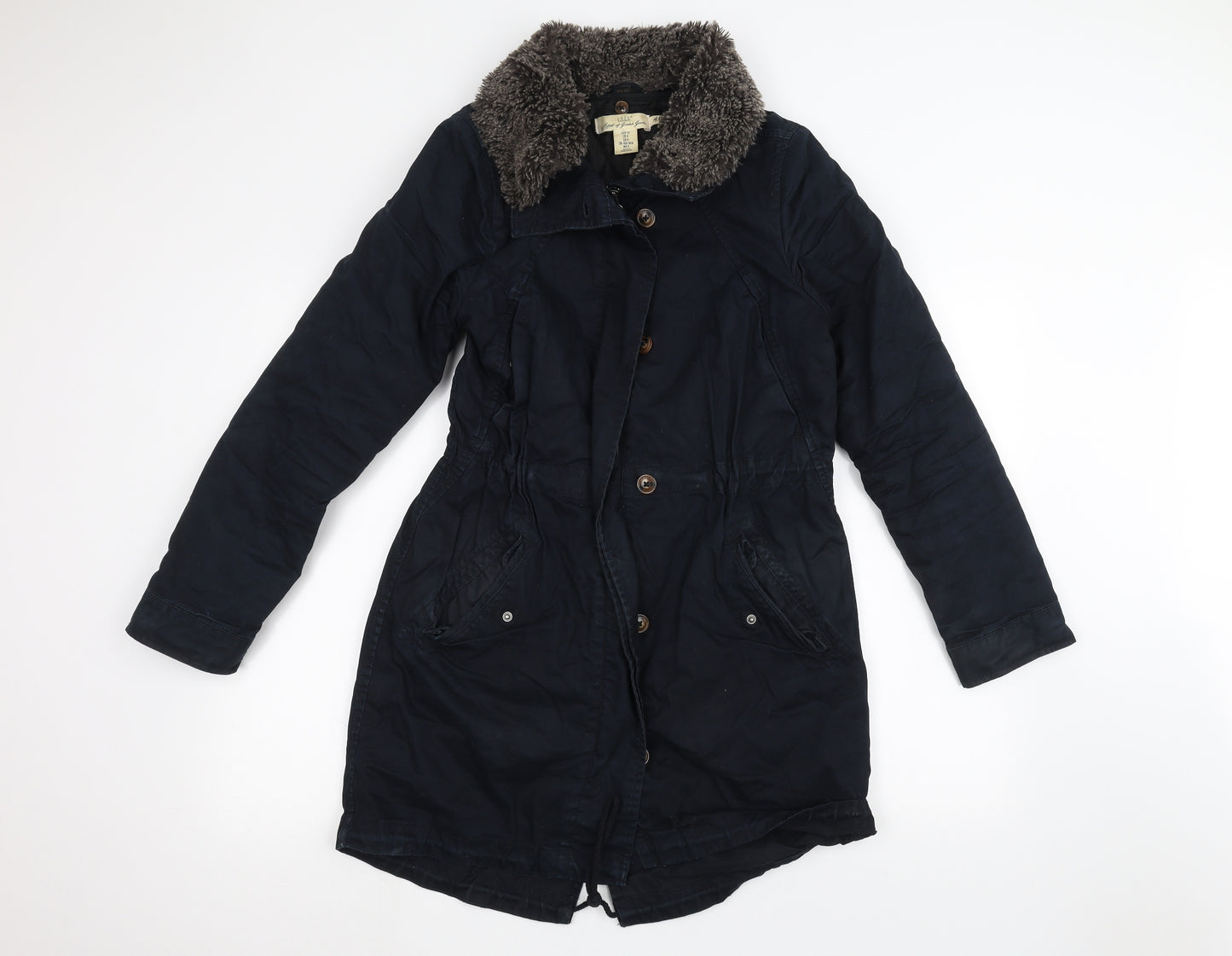 H&M Womens Blue   Overcoat Coat Size 6