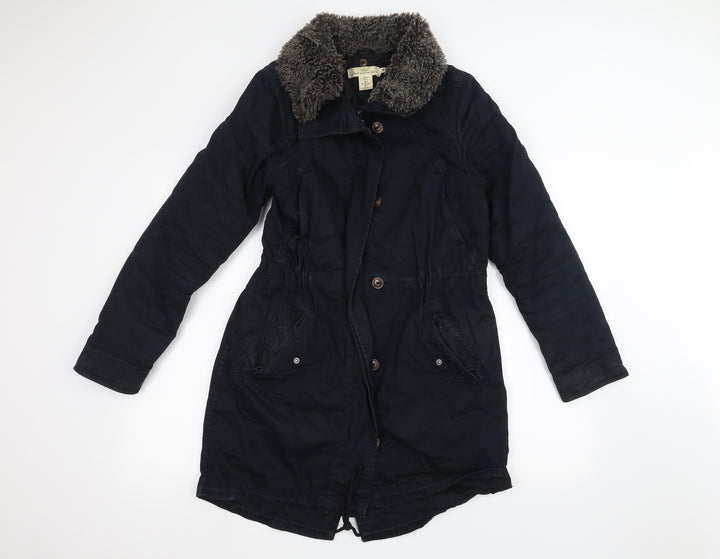 H&M Womens Blue   Overcoat Coat Size 6
