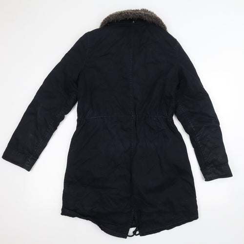 H&M Womens Blue   Overcoat Coat Size 6