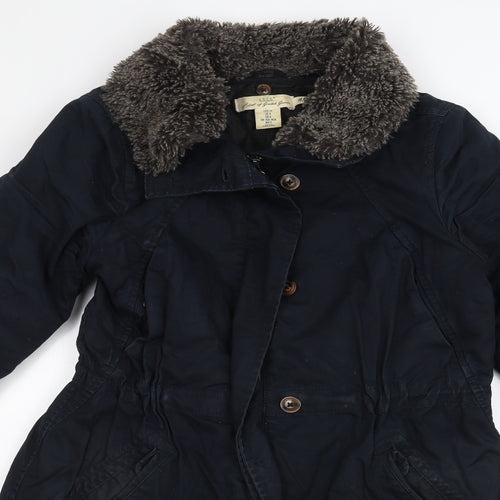 H&M Womens Blue   Overcoat Coat Size 6