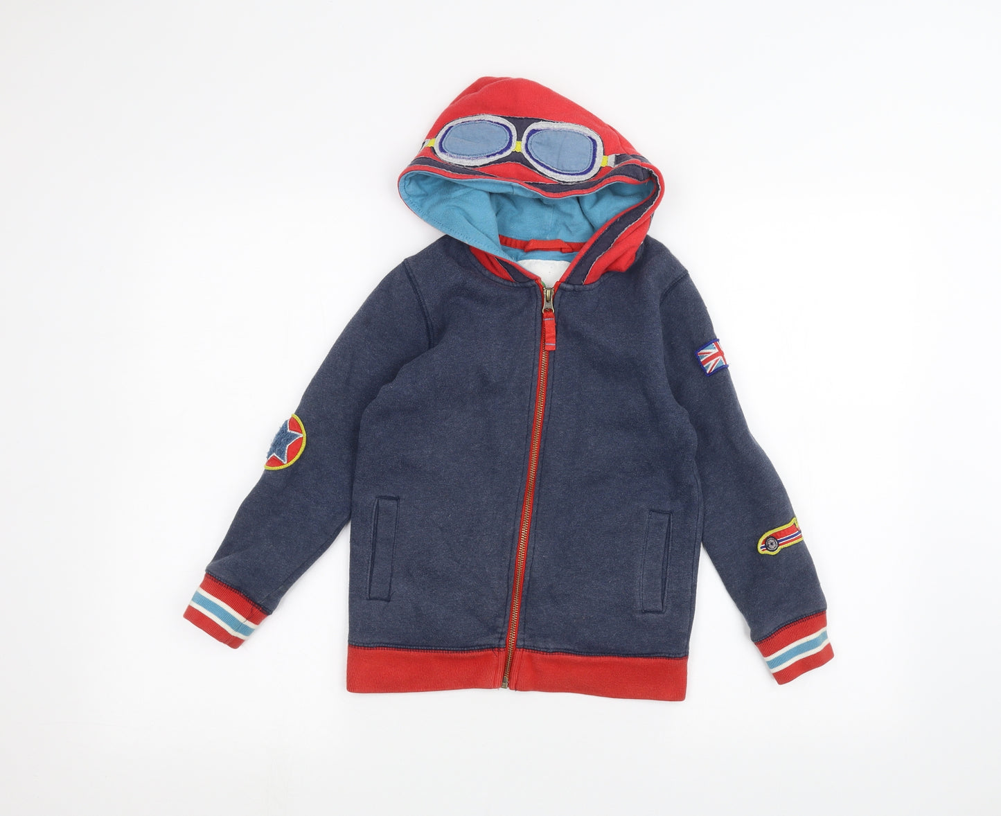 Mini Boden Boys Blue   Full Zip Hoodie Size 6-7 Years
