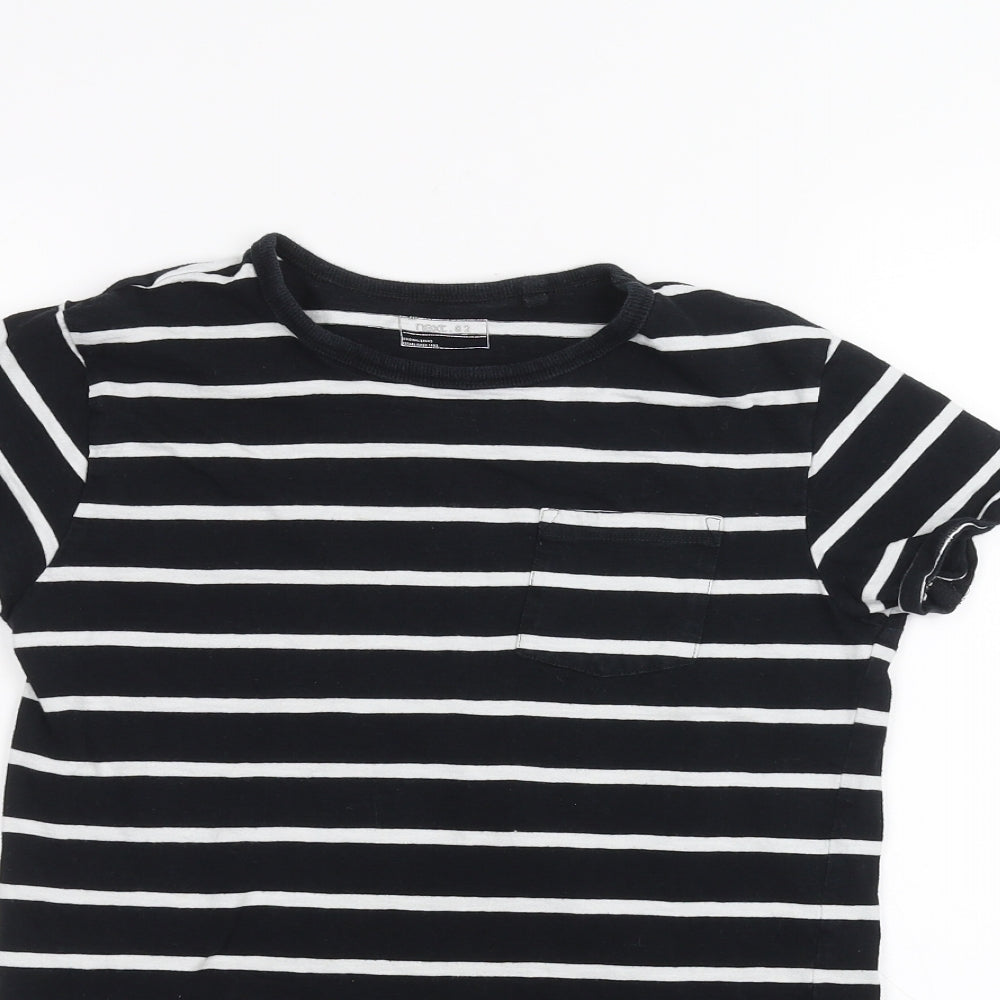 NEXT Girls White Striped  Basic T-Shirt Size 10 Years