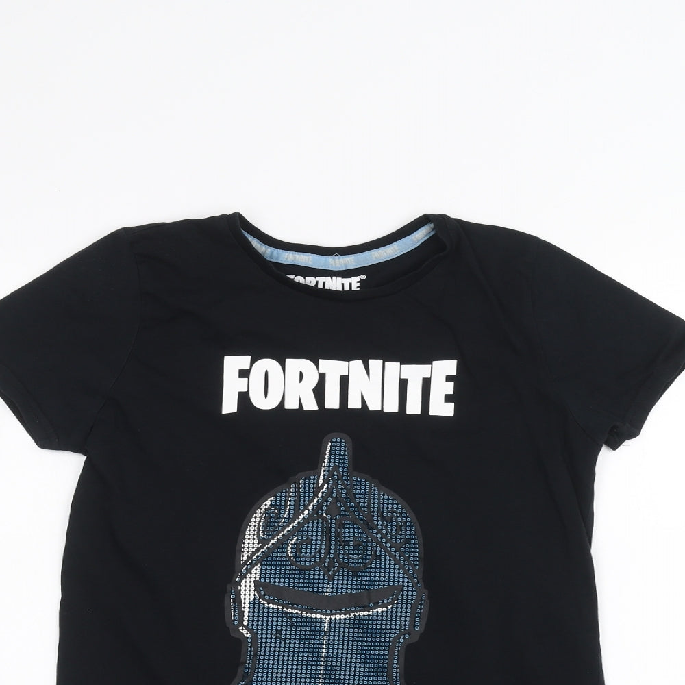 Primark Boys Blue   Basic T-Shirt Size M  - Fortnite