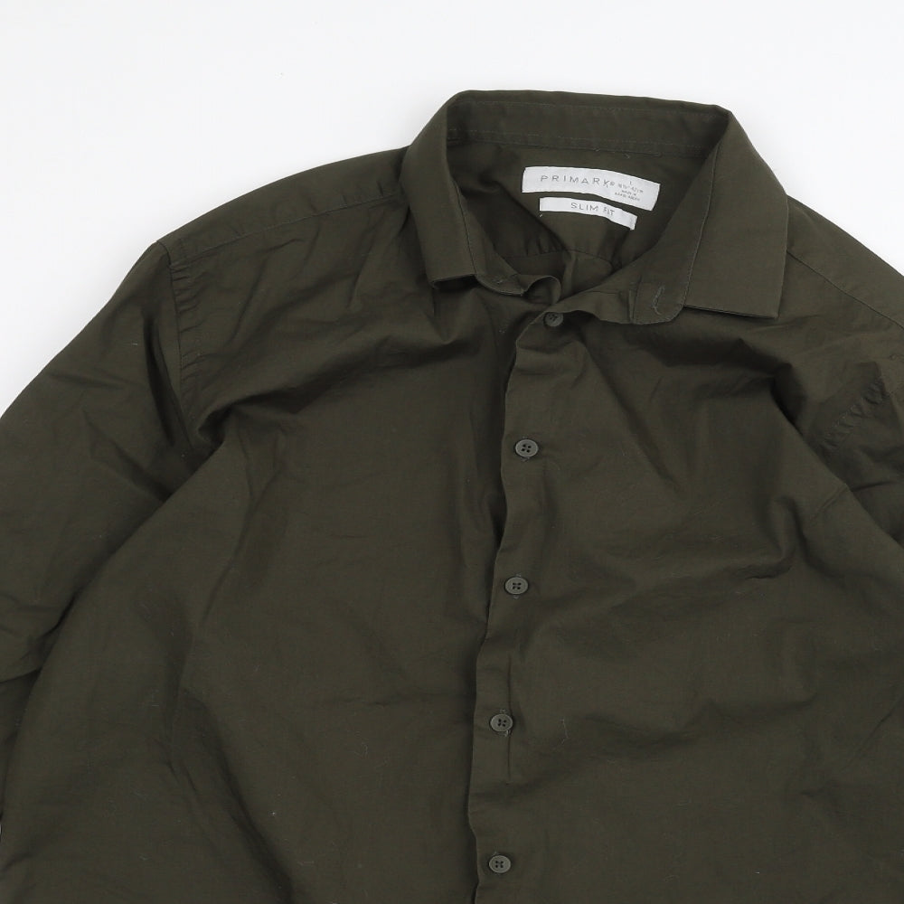 Primark Mens Green    Dress Shirt Size L