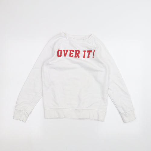 Primark Girls White   Pullover Jumper Size 11-12 Years