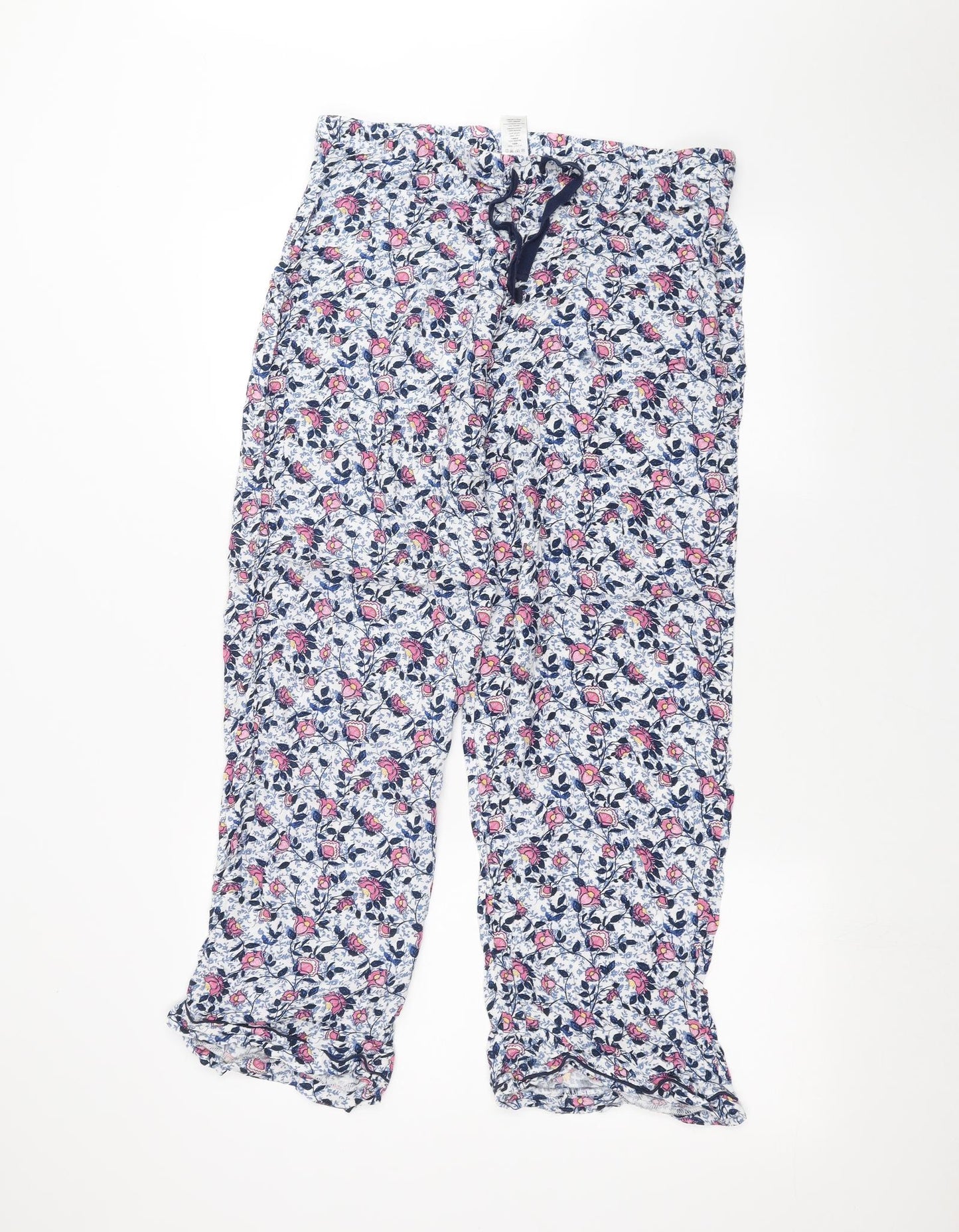 NEXT Womens White Floral  Trousers  Size 12 L25 in