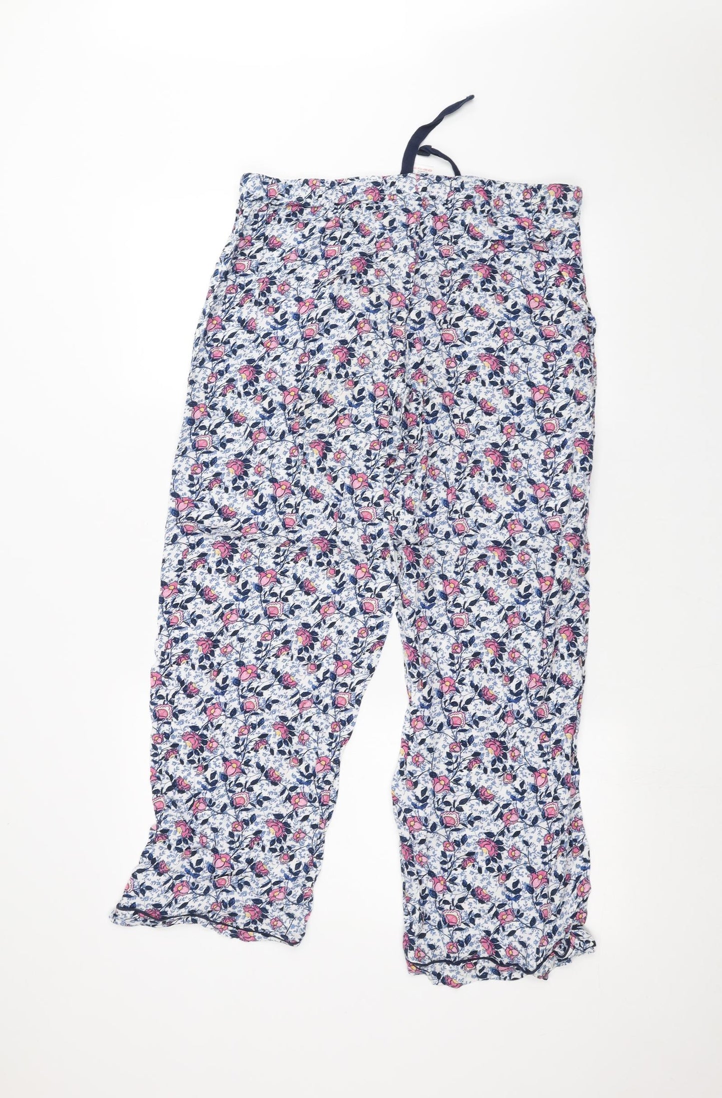 NEXT Womens White Floral  Trousers  Size 12 L25 in