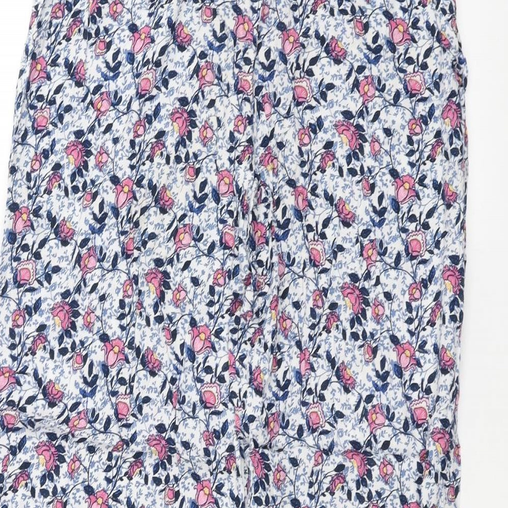 NEXT Womens White Floral  Trousers  Size 12 L25 in
