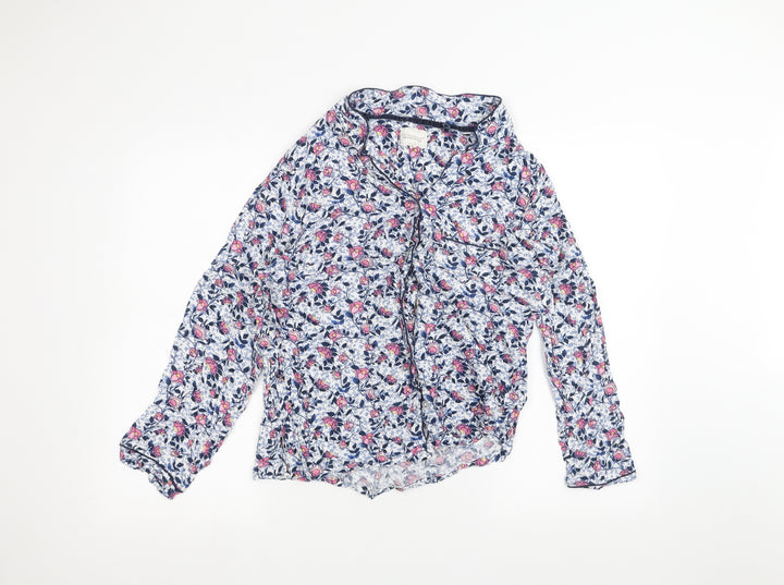 NEXT Womens White Floral  Basic Button-Up Size 12