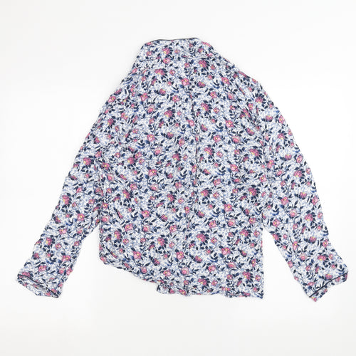NEXT Womens White Floral  Basic Button-Up Size 12