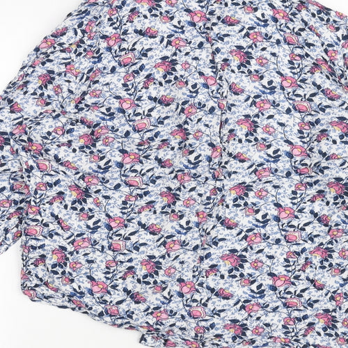 NEXT Womens White Floral  Basic Button-Up Size 12