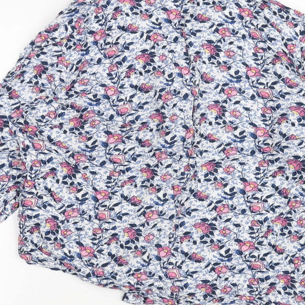 NEXT Womens White Floral  Basic Button-Up Size 12