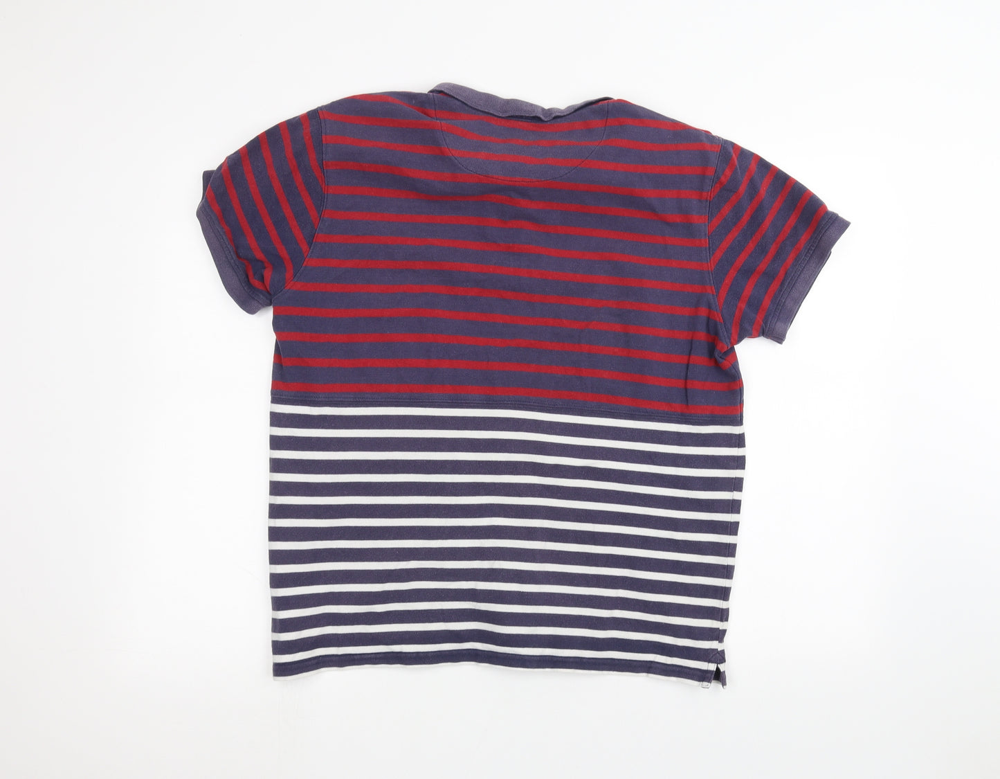 Easy Mens Blue Striped   Polo Size L