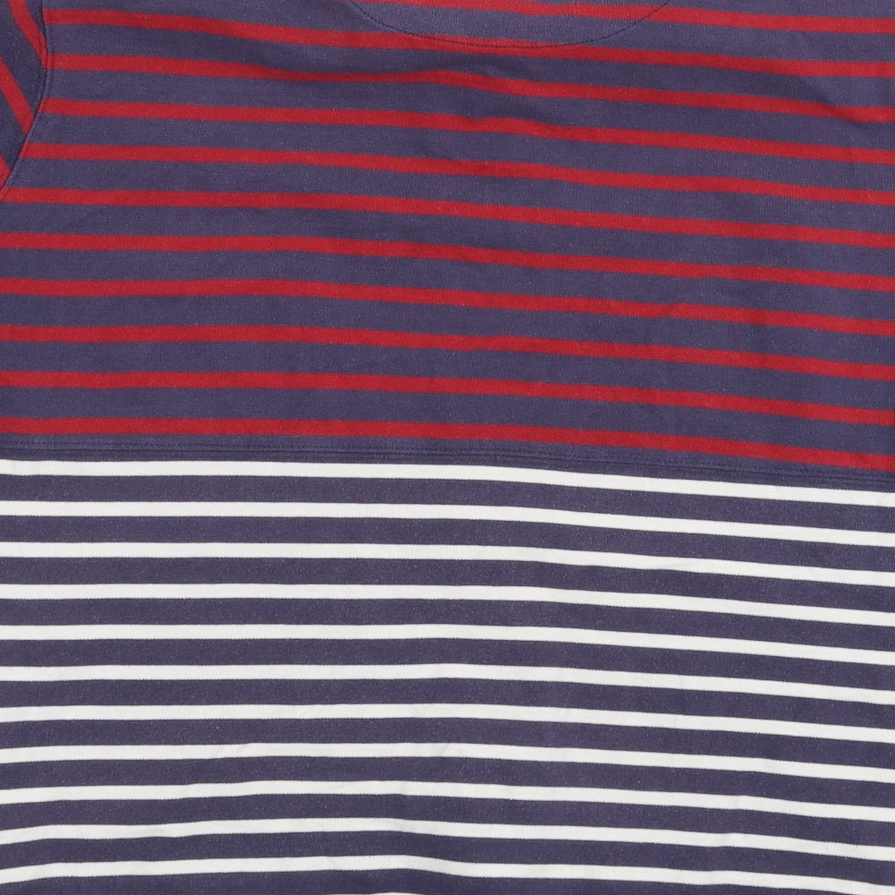 Easy Mens Blue Striped   Polo Size L