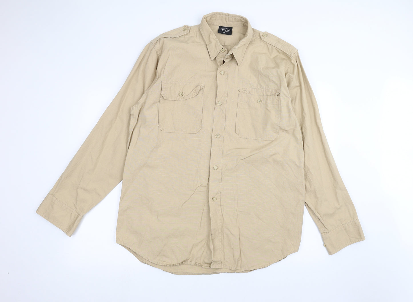 Mil-Tec Mens Beige    Dress Shirt Size L
