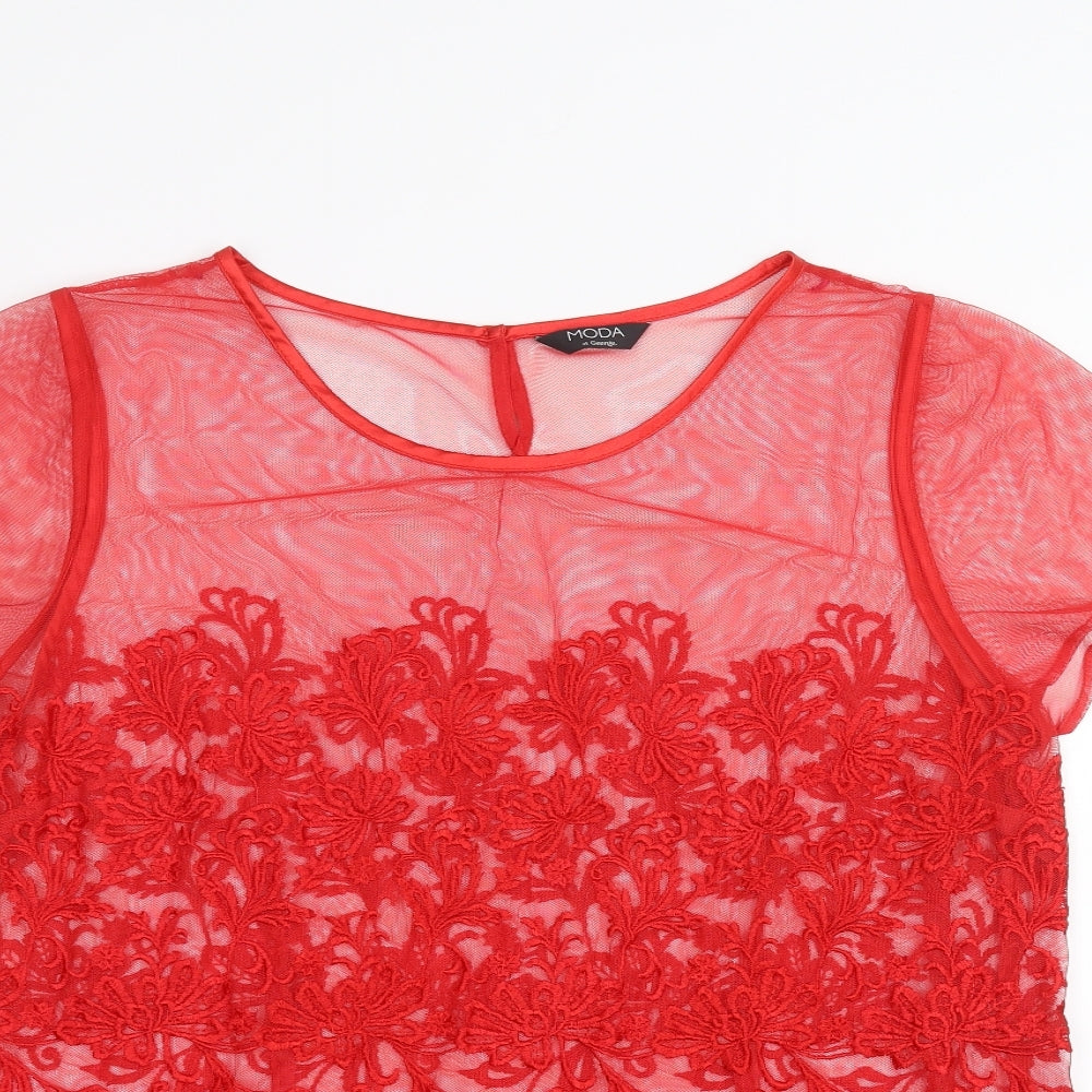 George Womens Red   Basic T-Shirt Size 18