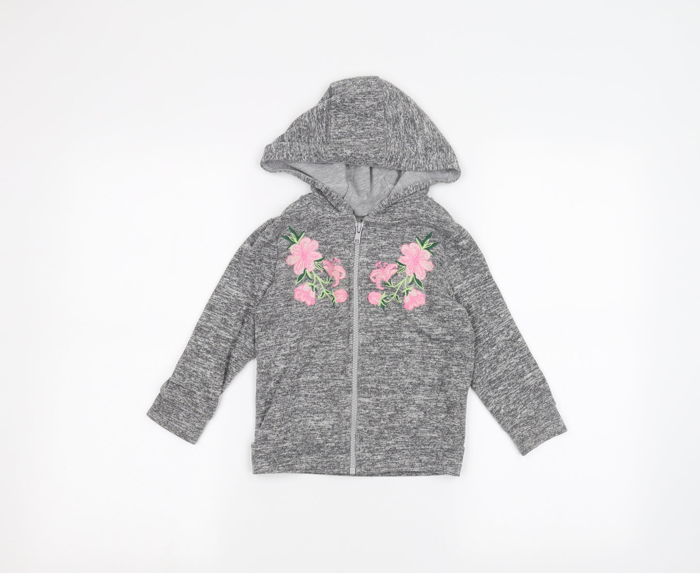 F&F Girls Grey   Full Zip Hoodie Size 3-4 Years