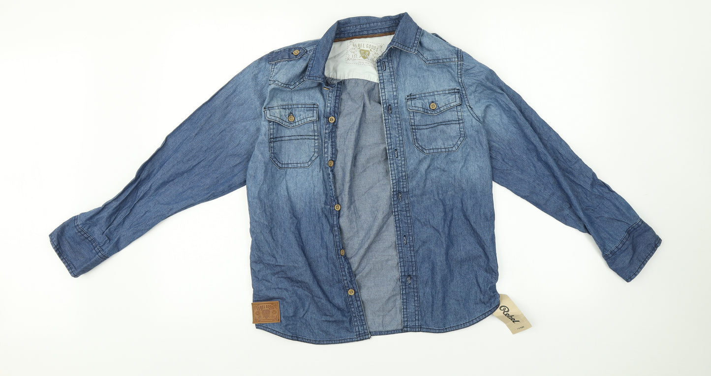 Rebel Goods Girls Blue   Jacket  Size 11-12 Years