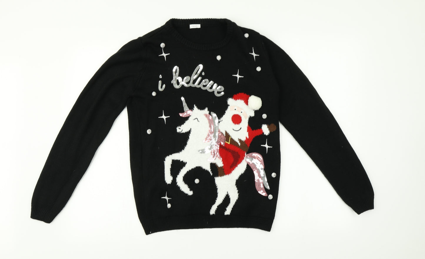 NEXT Girls Black   Pullover Jumper Size 14 Years  - Christmas jumper
