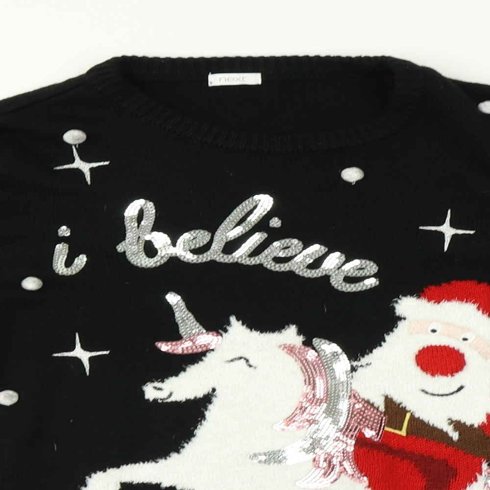 NEXT Girls Black   Pullover Jumper Size 14 Years  - Christmas jumper