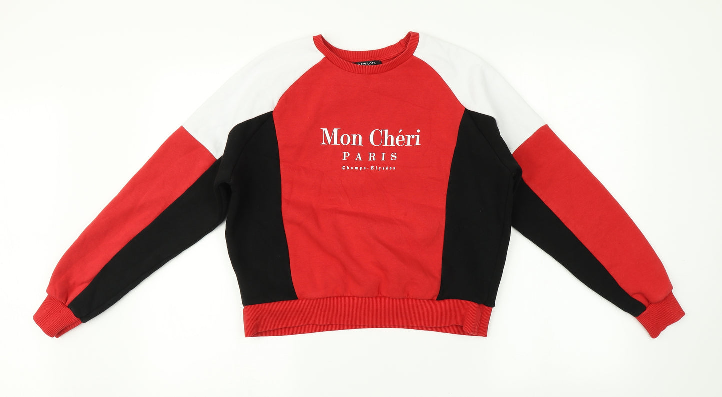New Look Girls Multicoloured Geometric  Pullover Jumper Size 12-13 Years  - Mon Cheri