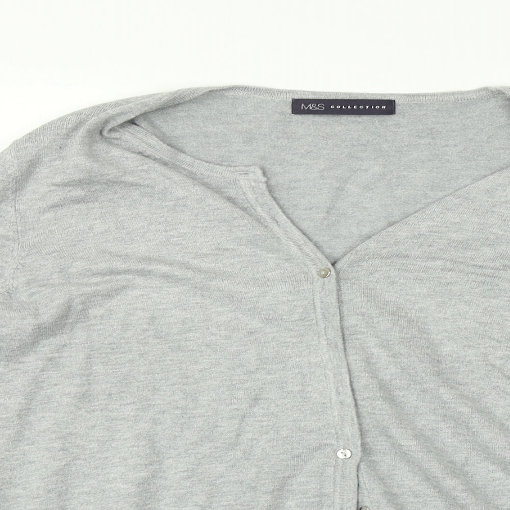 Marks and Spencer Womens Grey   Cardigan Jumper Size 12