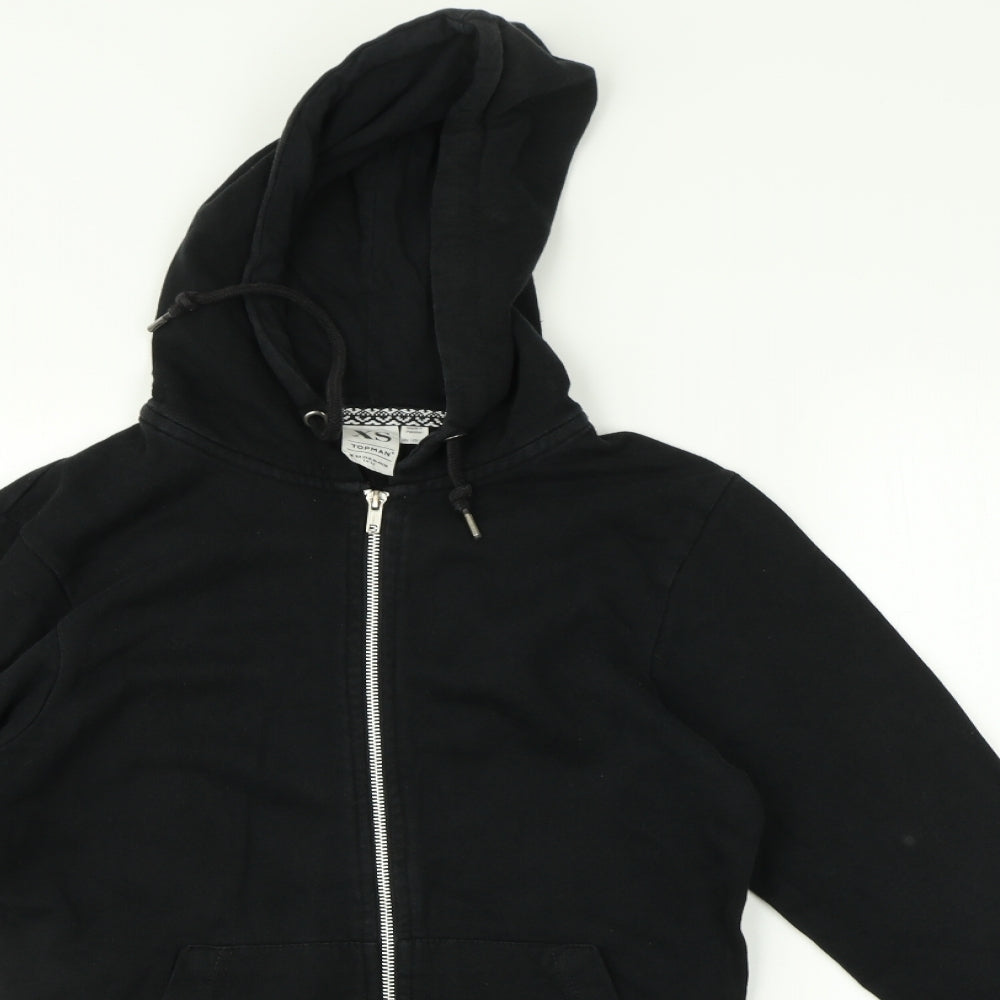 Topman Mens Black   Full Zip Hoodie Size XS